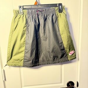 Nike Olive Green and Black Sport Mini Skirt with Pink Logo